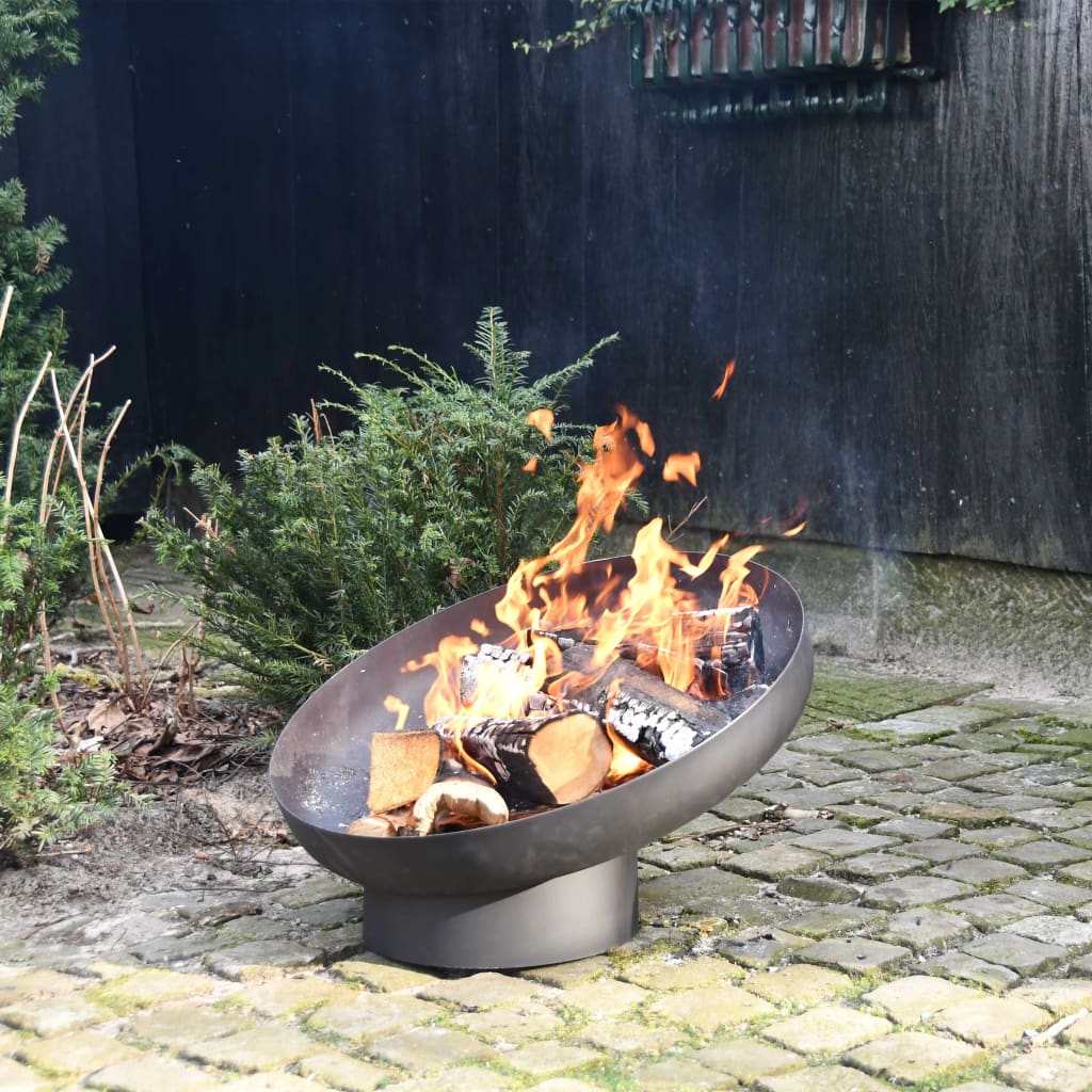Bålfat skrått svart stål FF402