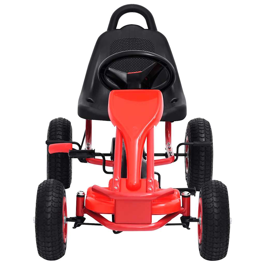 Pedal-go-kart med pneumatiske dekk rød