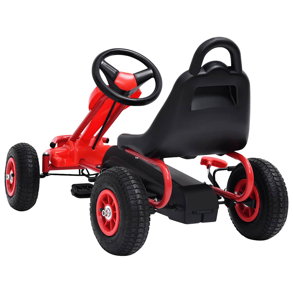 Pedal-go-kart med pneumatiske dekk rød