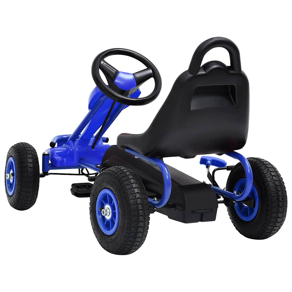 Pedal-go-kart med pneumatiske dekk blå