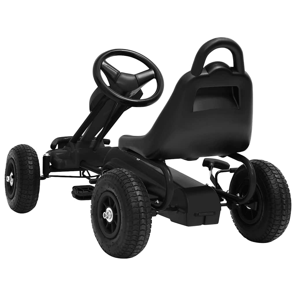 Pedal-go-kart med pneumatiske dekk svart
