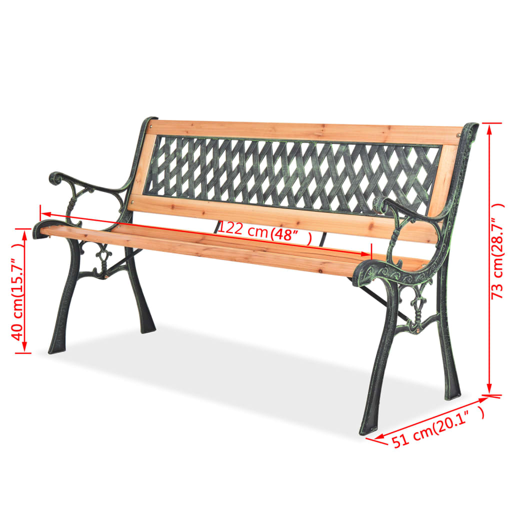 Hagebenk 122 cm tre