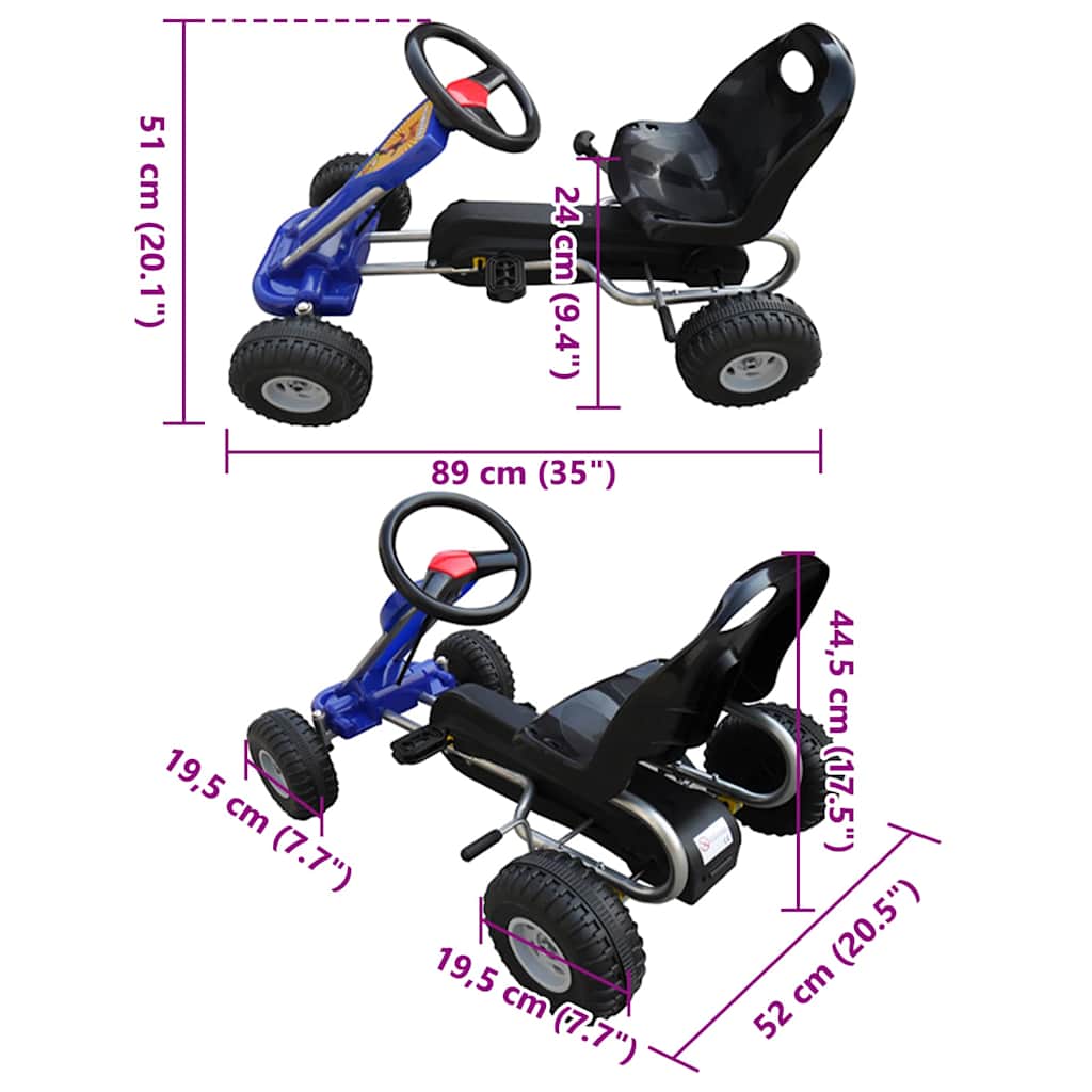 Pedal-go-kart blå
