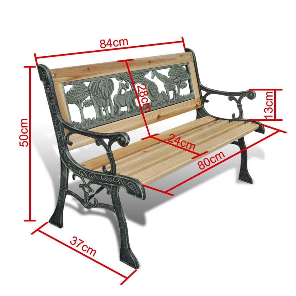 Hagebenk for barn 84 cm tre