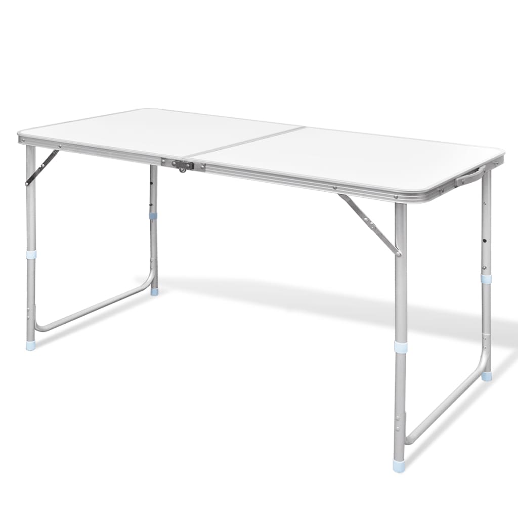 Sammenleggbart campingbord høydejusterbar aluminium 120x60 cm