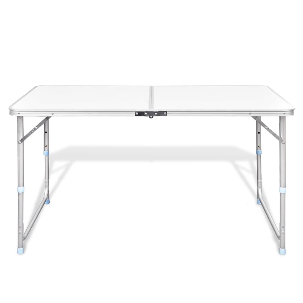 Sammenleggbart campingbord høydejusterbar aluminium 120x60 cm
