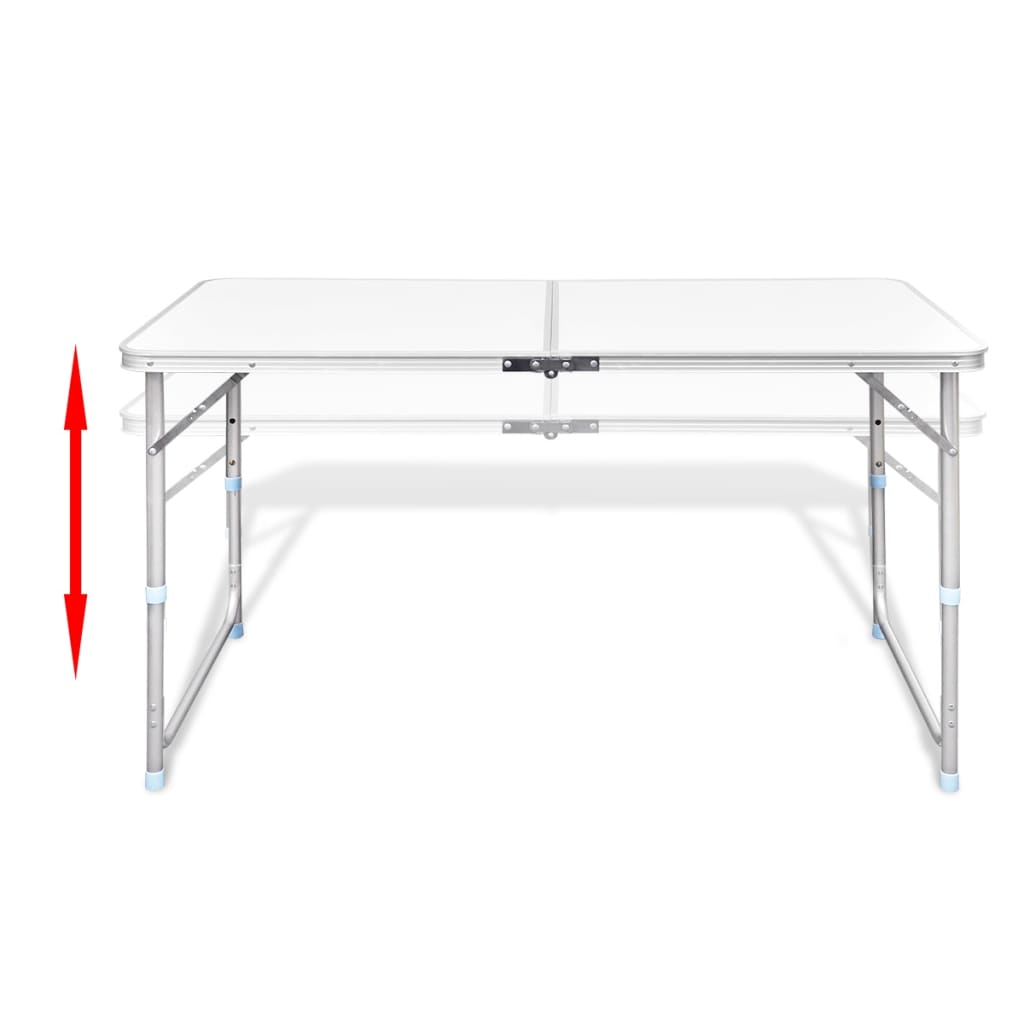 Sammenleggbart campingbord høydejusterbar aluminium 120x60 cm