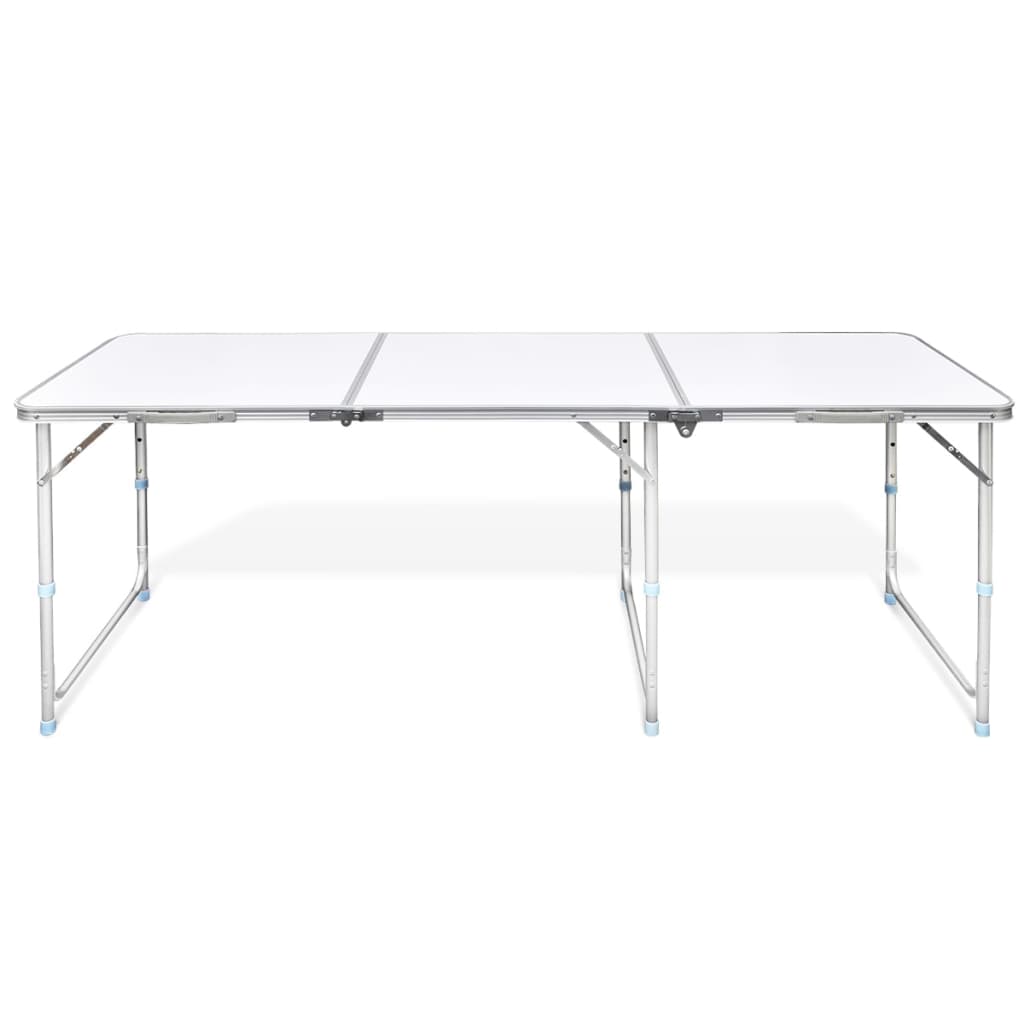 Sammenleggbart campingbord høydejusterbar aluminium 180 x 60 cm