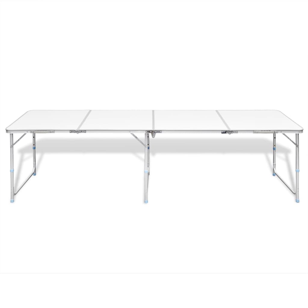 Sammenleggbart campingbord høydejusterbar aluminium 240 x 60 cm