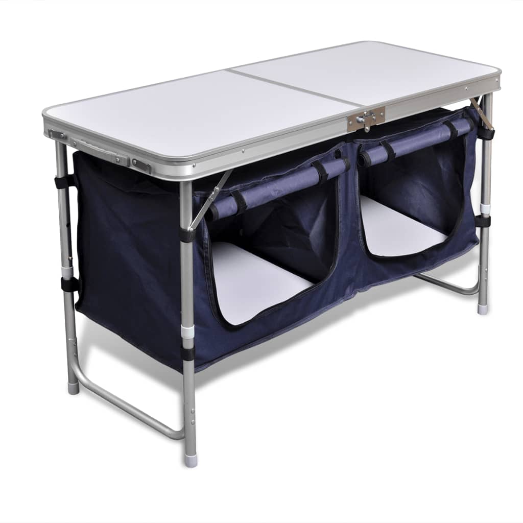Sammenleggbar campingskap med aluminiumsramme