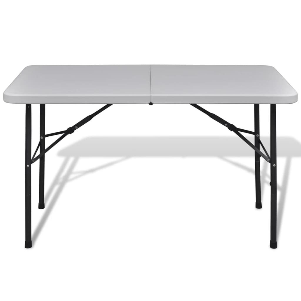 Sammenleggbart hagebord 122 cm HDPE hvit