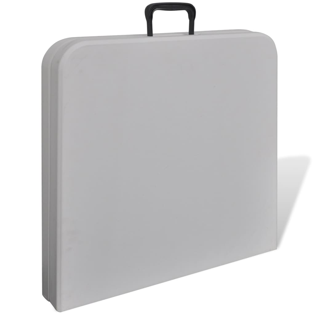 Sammenleggbart hagebord 122 cm HDPE hvit