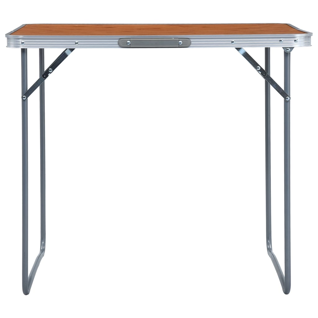 Sammenleggbart campingbord med metallramme 80x60 cm