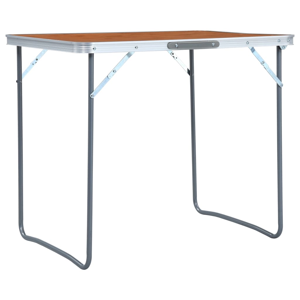 Sammenleggbart campingbord med metallramme 80x60 cm