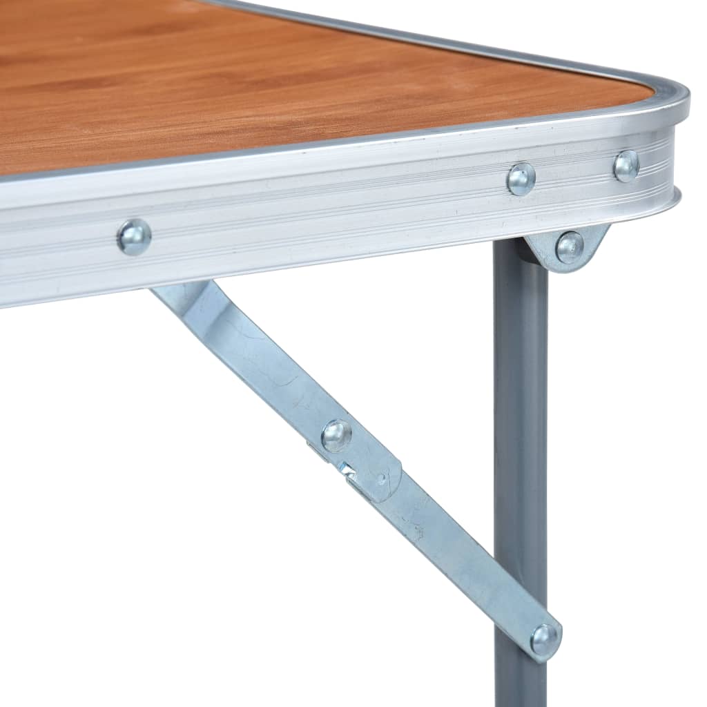 Sammenleggbart campingbord med metallramme 80x60 cm