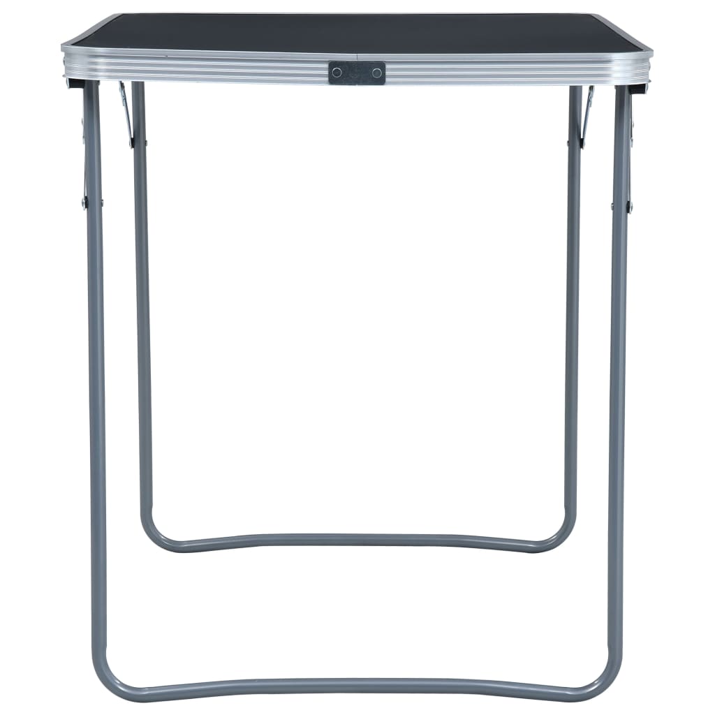 Sammenleggbart campingbord med metallramme 80x60 cm grå
