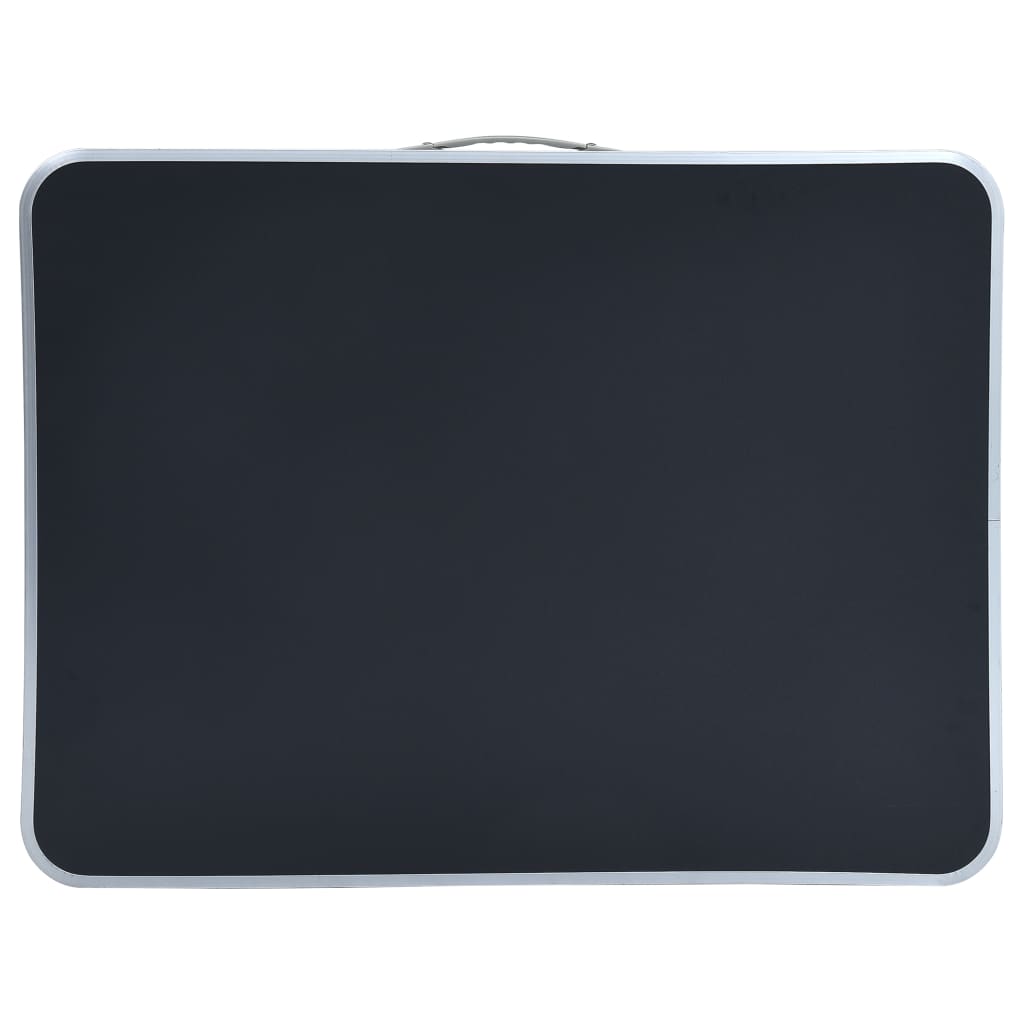Sammenleggbart campingbord med metallramme 80x60 cm grå