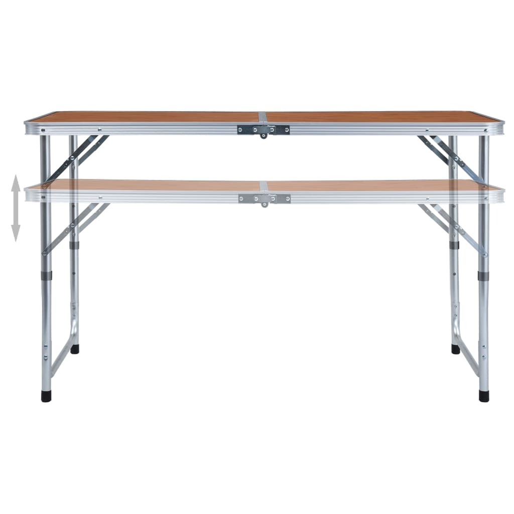 Sammenleggbart campingbord aluminium 120x60 cm
