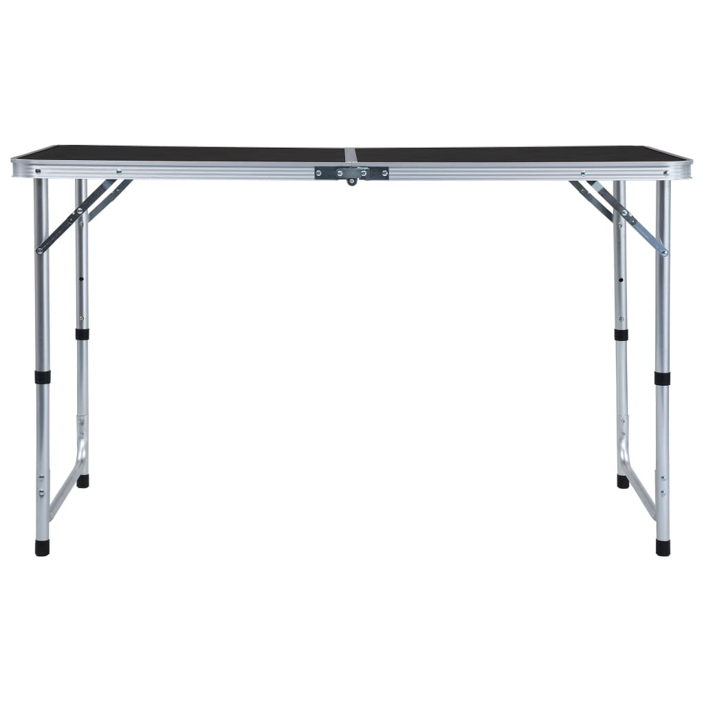 Sammenleggbart campingbord grå aluminium 120x60 cm