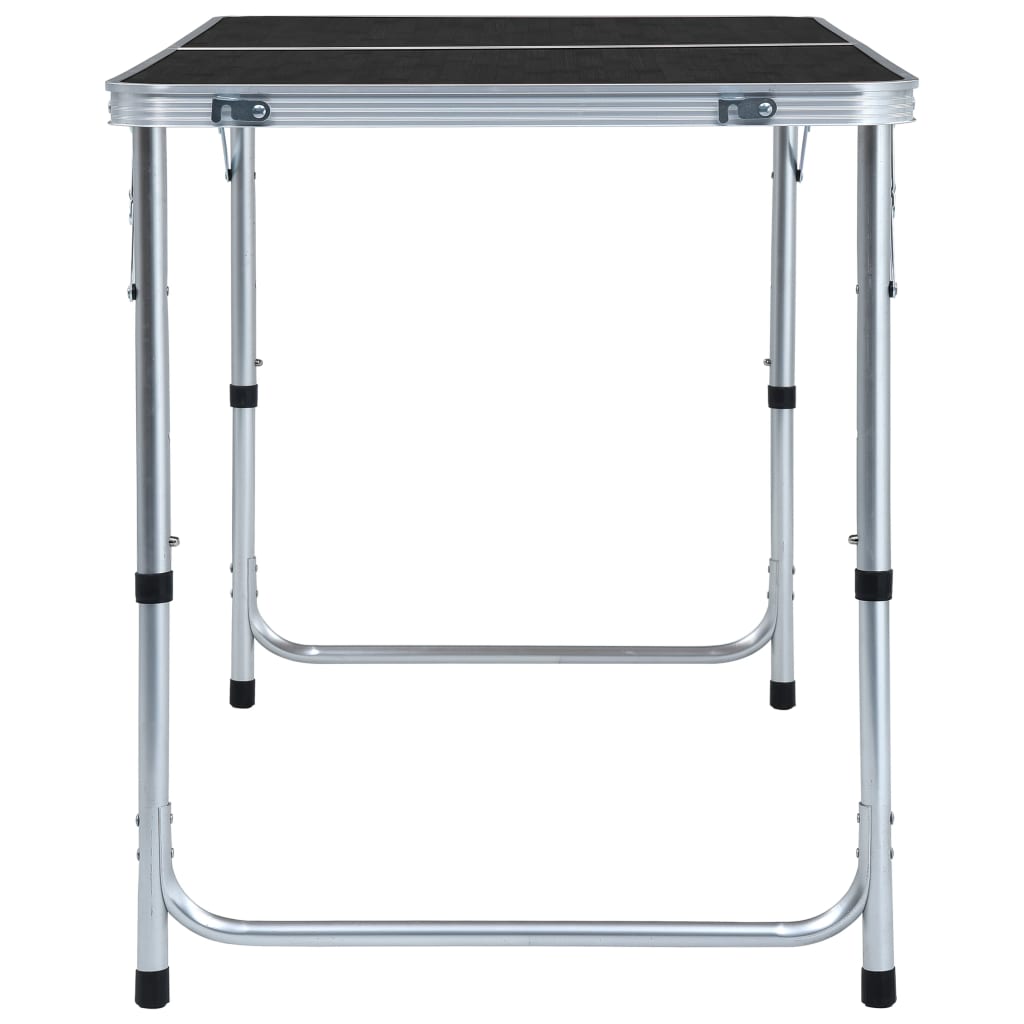 Sammenleggbart campingbord grå aluminium 120x60 cm