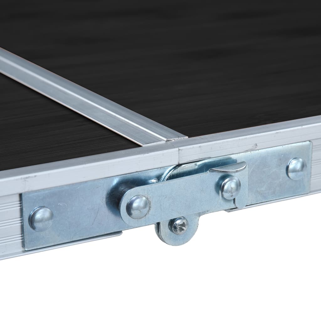 Sammenleggbart campingbord grå aluminium 120x60 cm