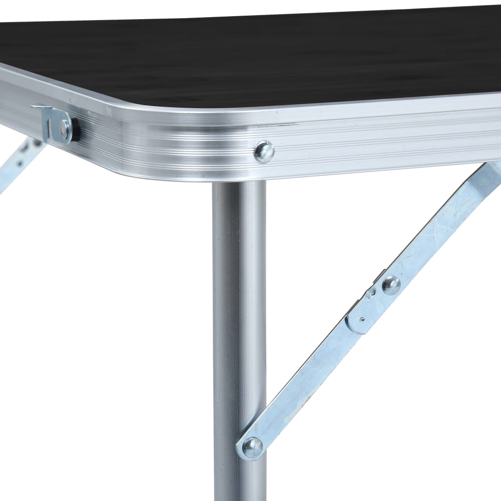 Sammenleggbart campingbord grå aluminium 120x60 cm