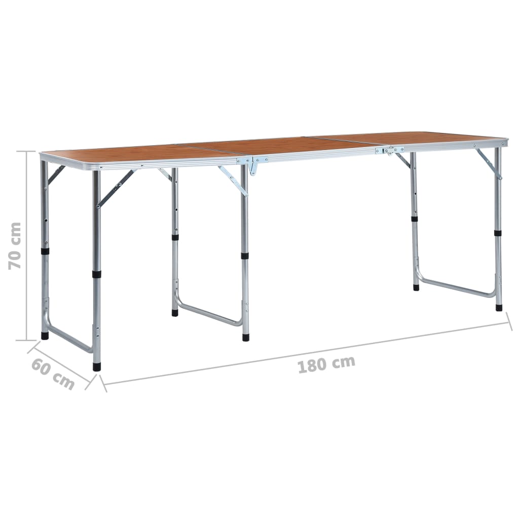 Sammenleggbart campingbord aluminium 180x60 cm