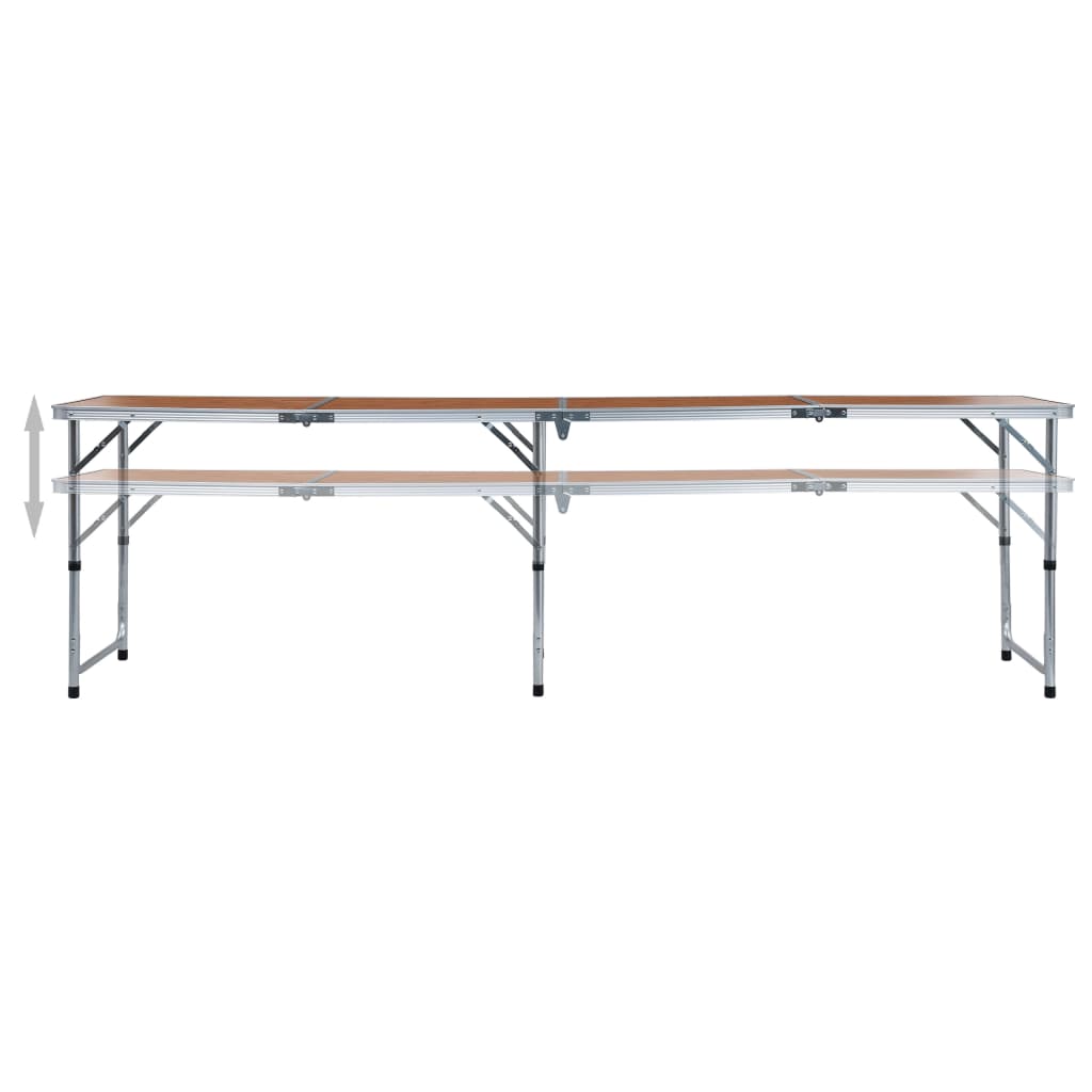 Sammenleggbart campingbord aluminium 240x60 cm