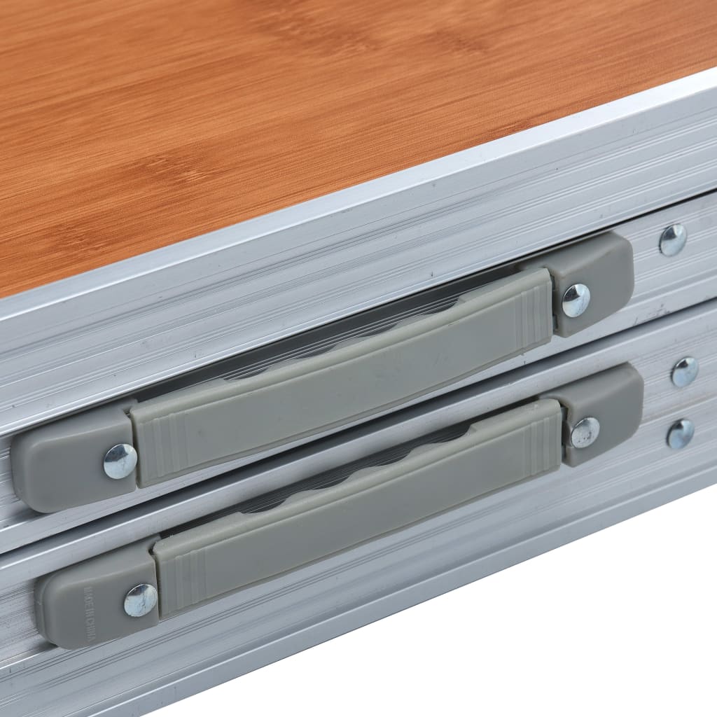 Sammenleggbart campingbord aluminium 240x60 cm