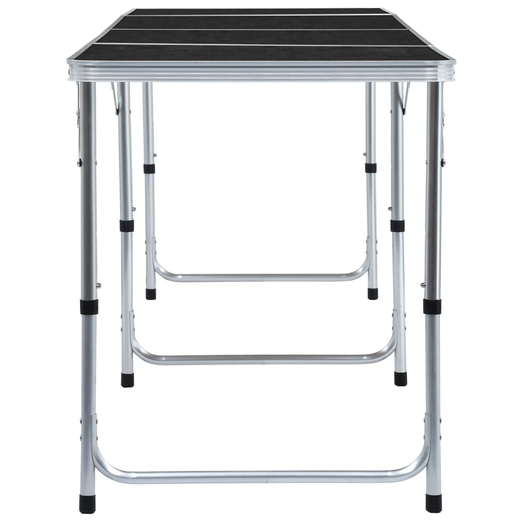 Sammenleggbart campingbord grå aluminium 240x60 cm