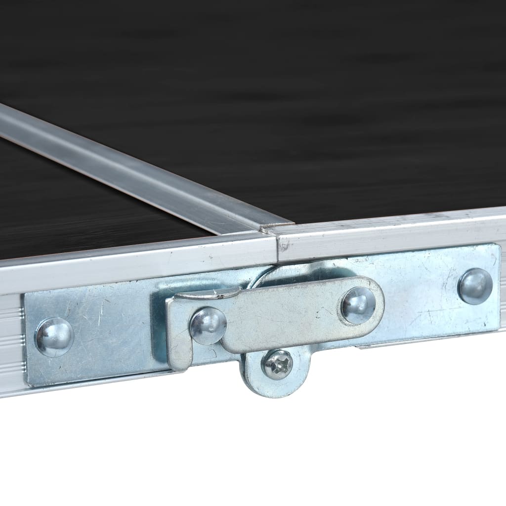 Sammenleggbart campingbord grå aluminium 240x60 cm