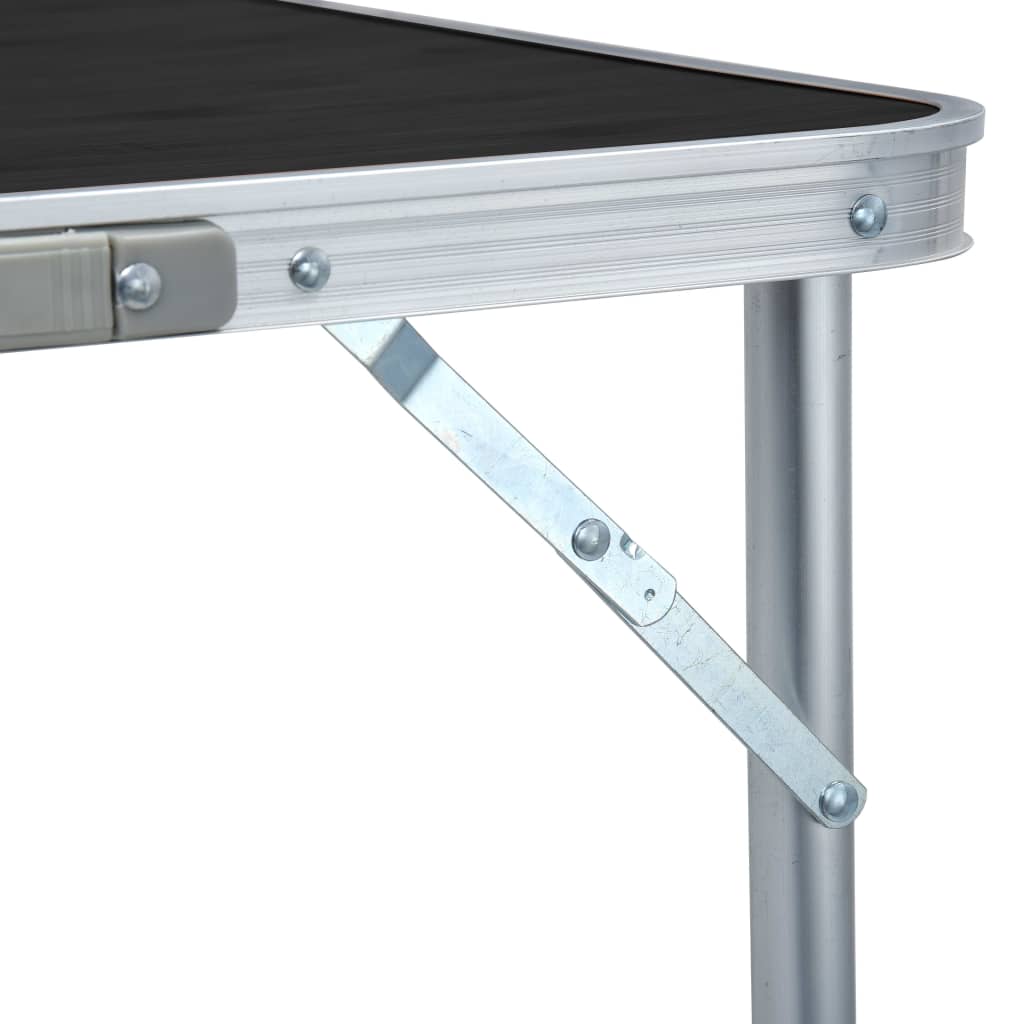 Sammenleggbart campingbord grå aluminium 240x60 cm