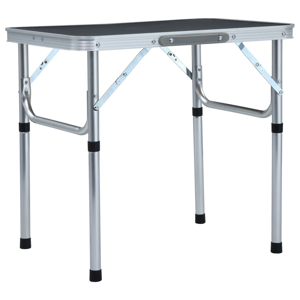 Sammenleggbart campingbord grå aluminium 60x45 cm