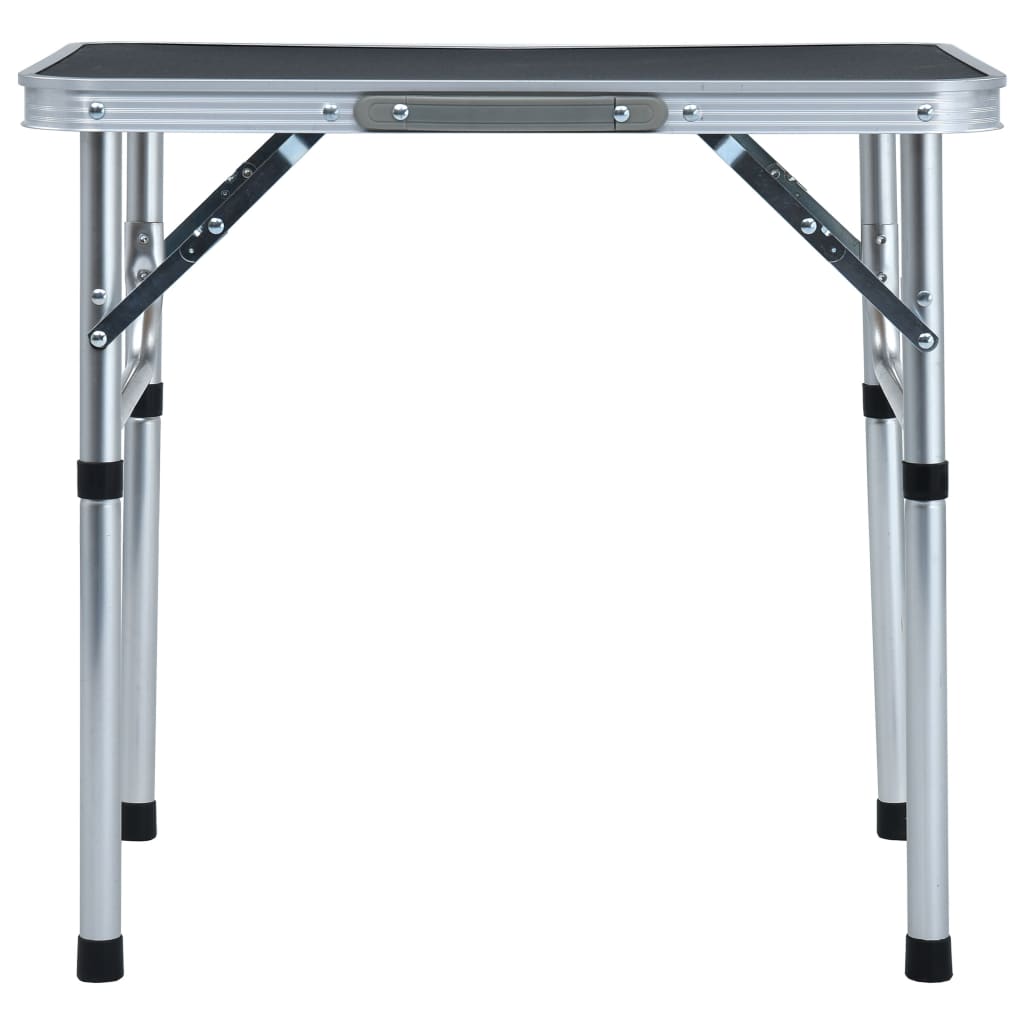 Sammenleggbart campingbord grå aluminium 60x45 cm