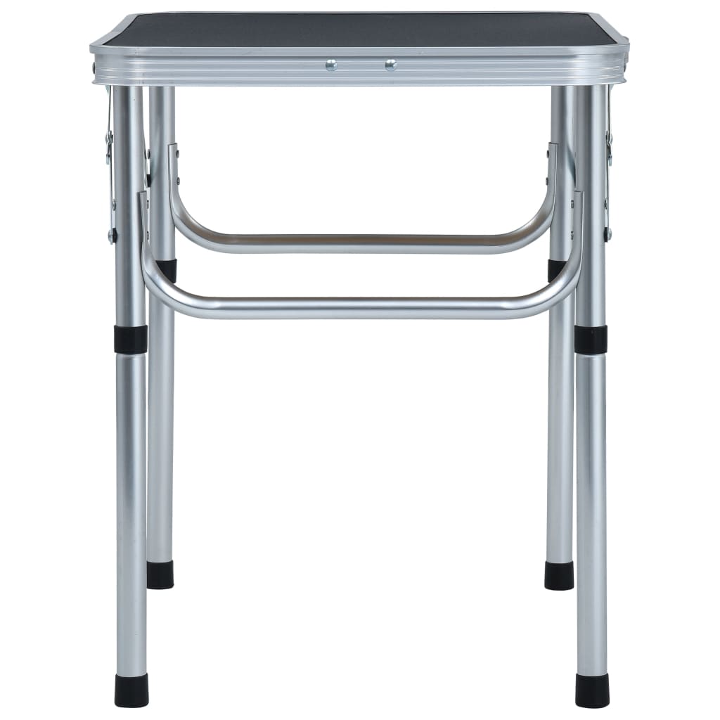 Sammenleggbart campingbord grå aluminium 60x45 cm