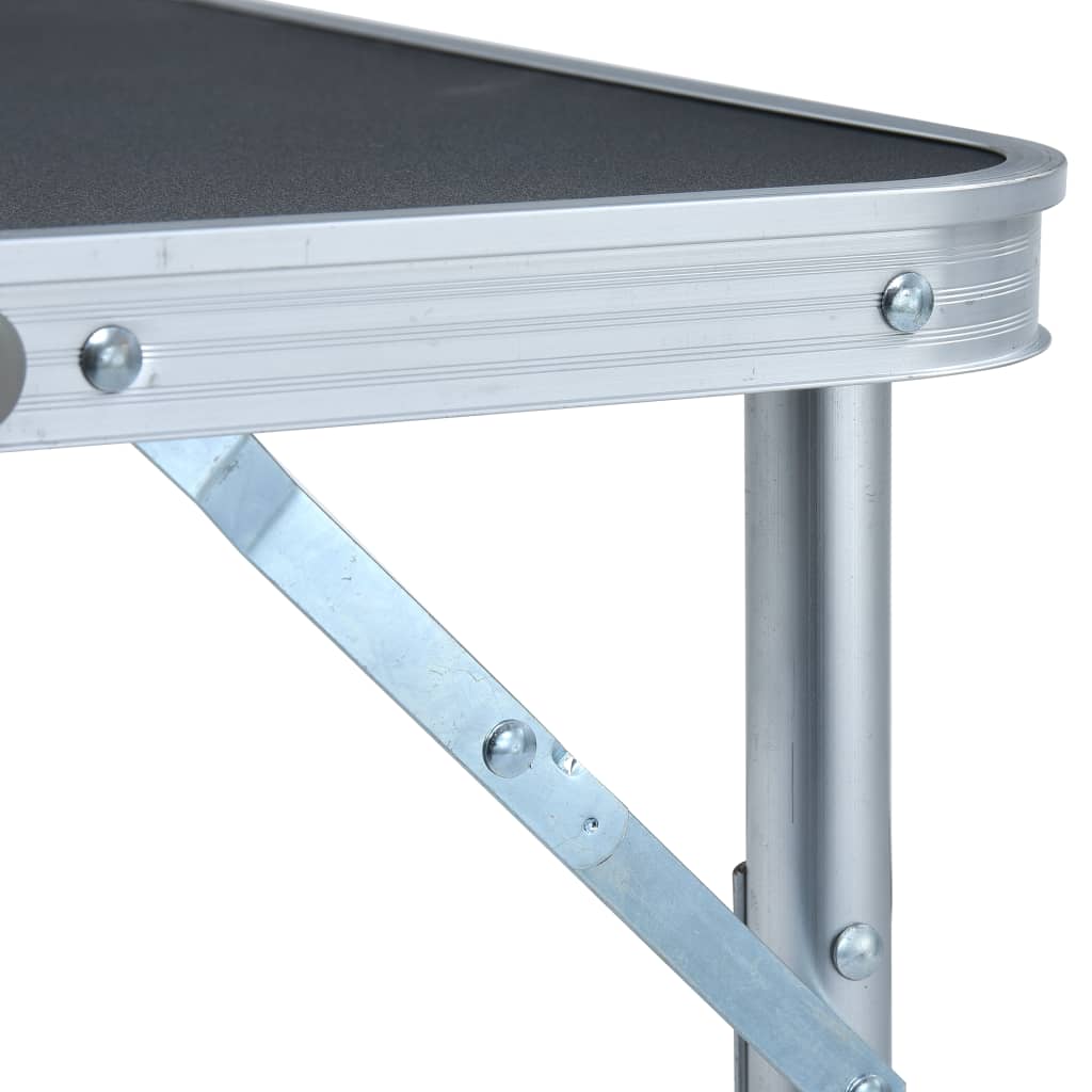 Sammenleggbart campingbord grå aluminium 60x45 cm