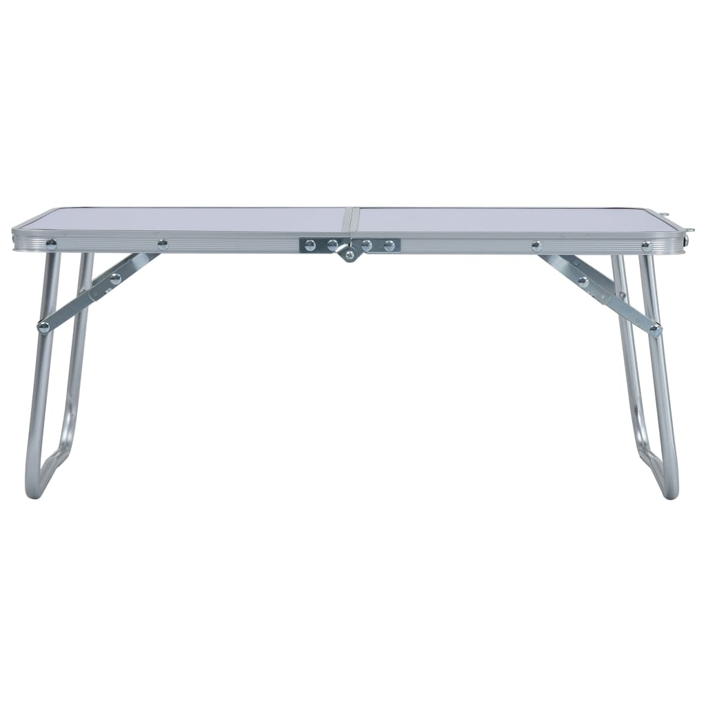 Sammenleggbart campingbord hvit aluminium 60x40 cm