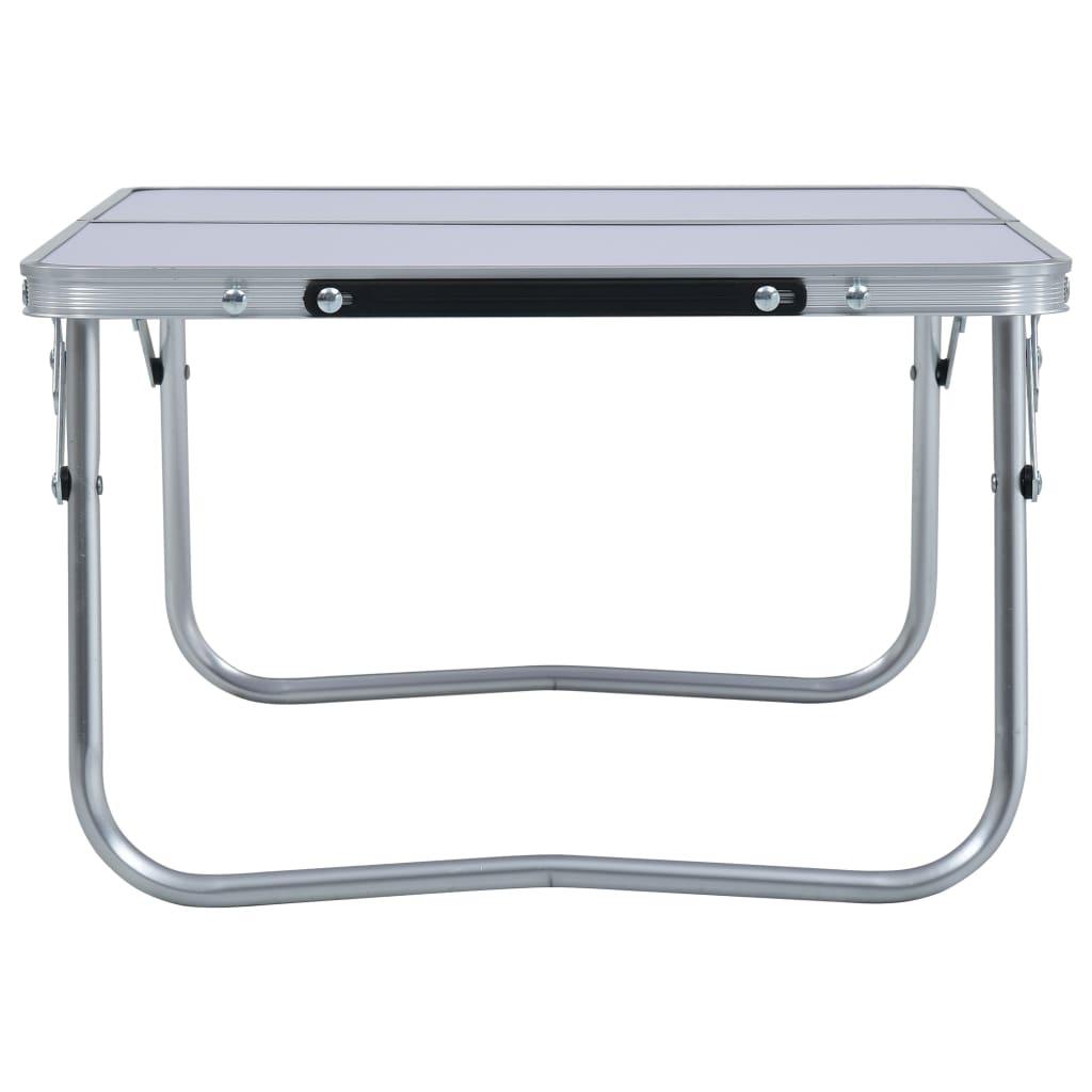 Sammenleggbart campingbord hvit aluminium 60x40 cm