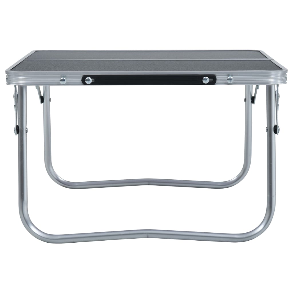 Sammenleggbart campingbord grå aluminium 60x40 cm