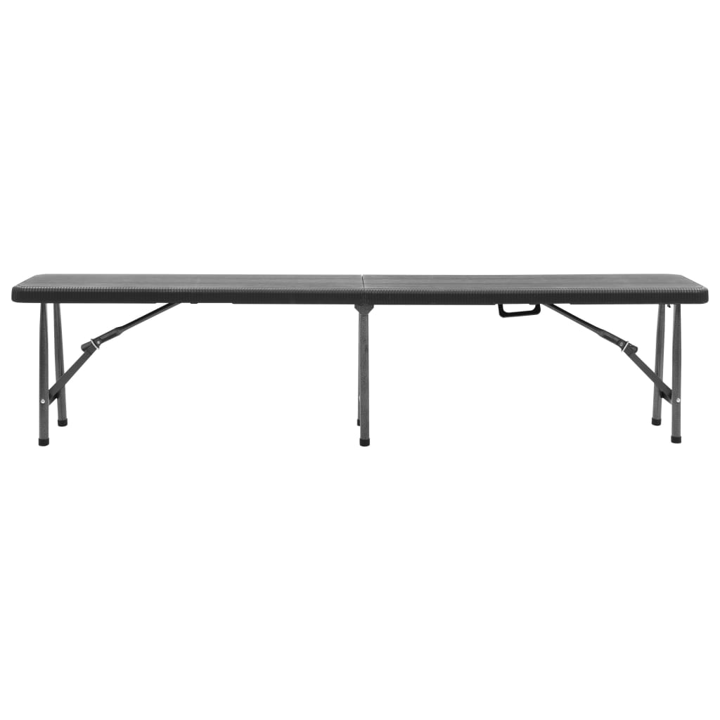 Sammenleggbare hagebenker 2 stk 180 cm HDPE svart
