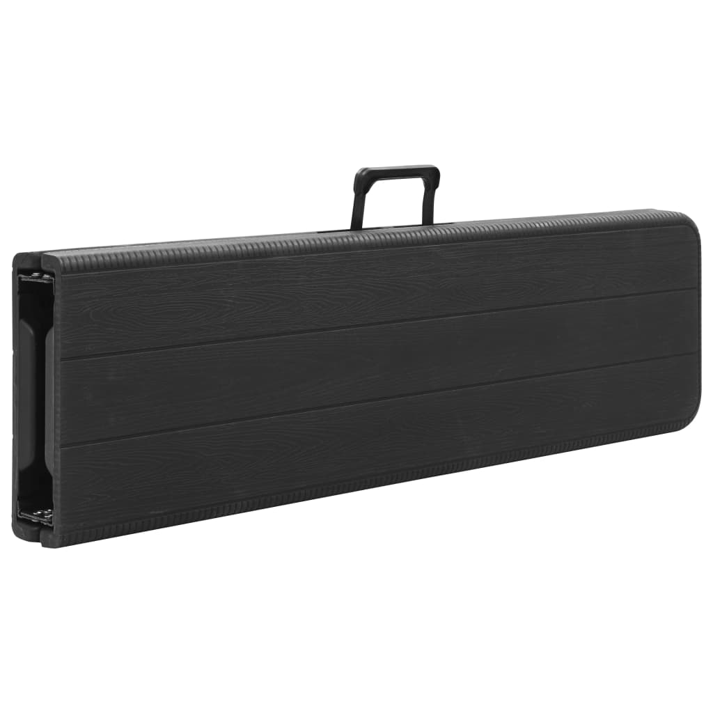 Sammenleggbare hagebenker 2 stk 180 cm HDPE svart