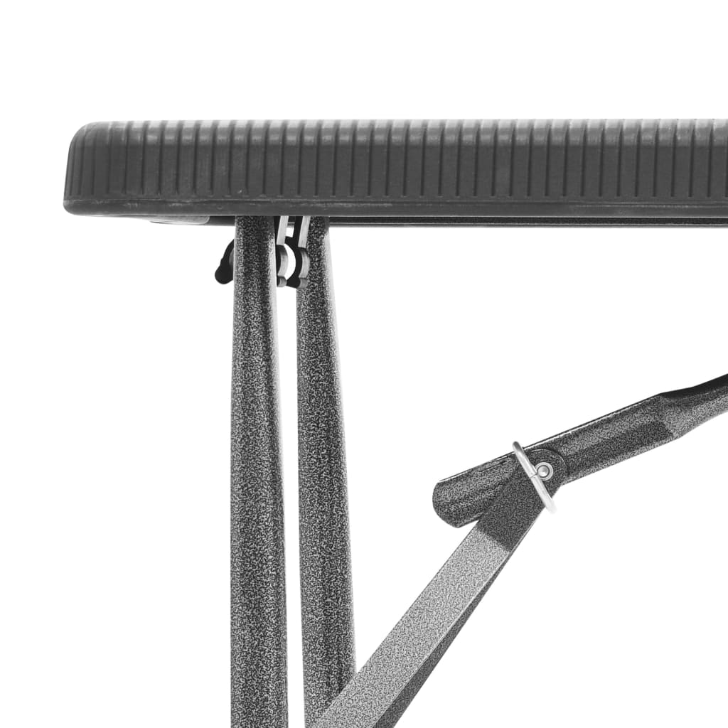 Sammenleggbare hagebenker 2 stk 180 cm HDPE svart