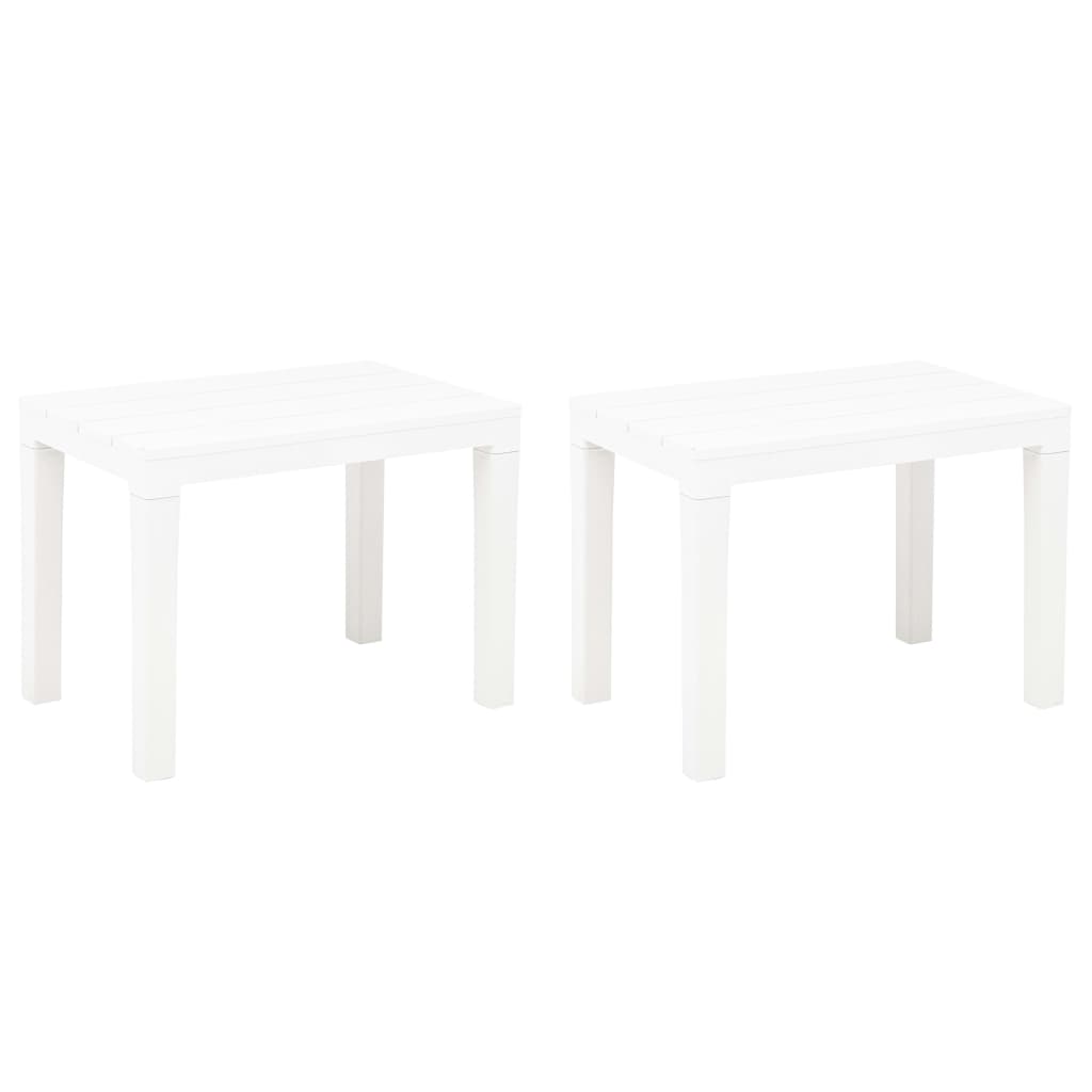 Hagebenker 2 stk hvit plast
