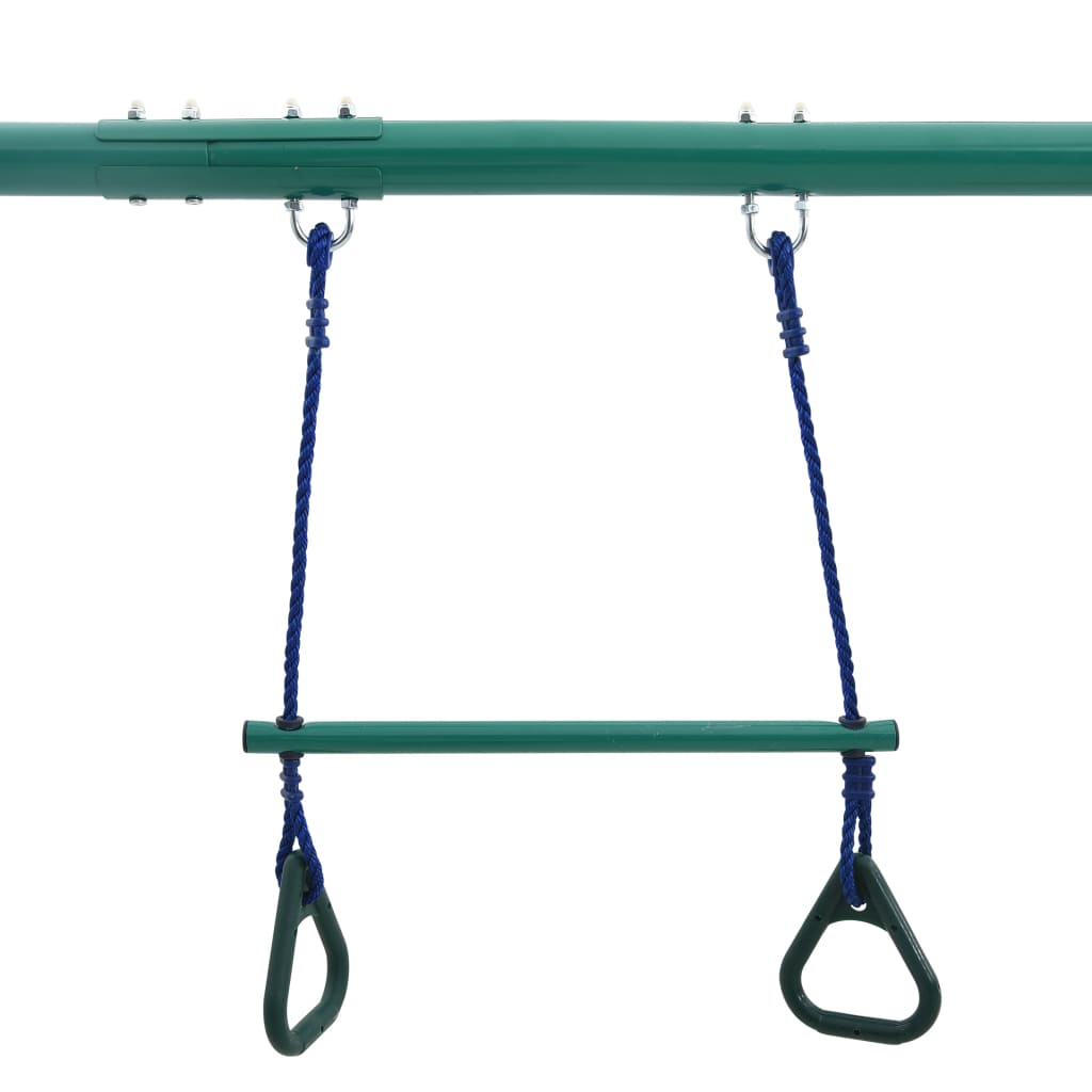 Huskesett med gymnastikkringer og 4 seter stål