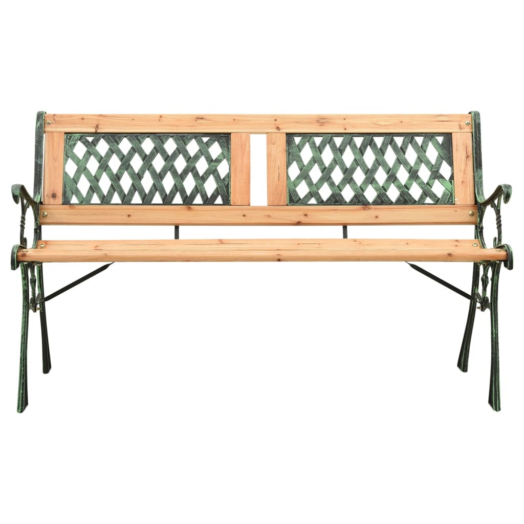 Hagebenk 122 cm støpejern og heltre furu