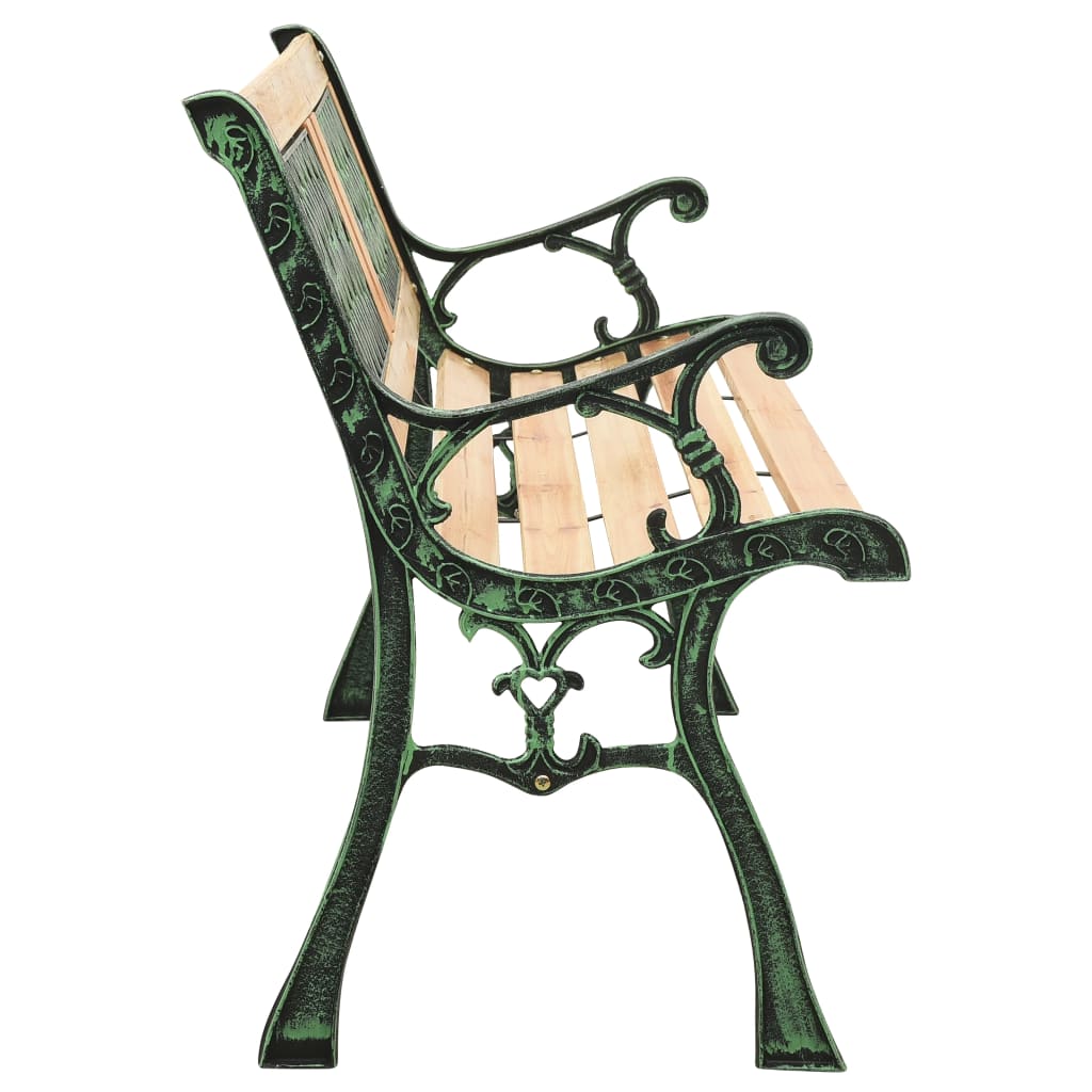 Hagebenk 122 cm støpejern og heltre furu