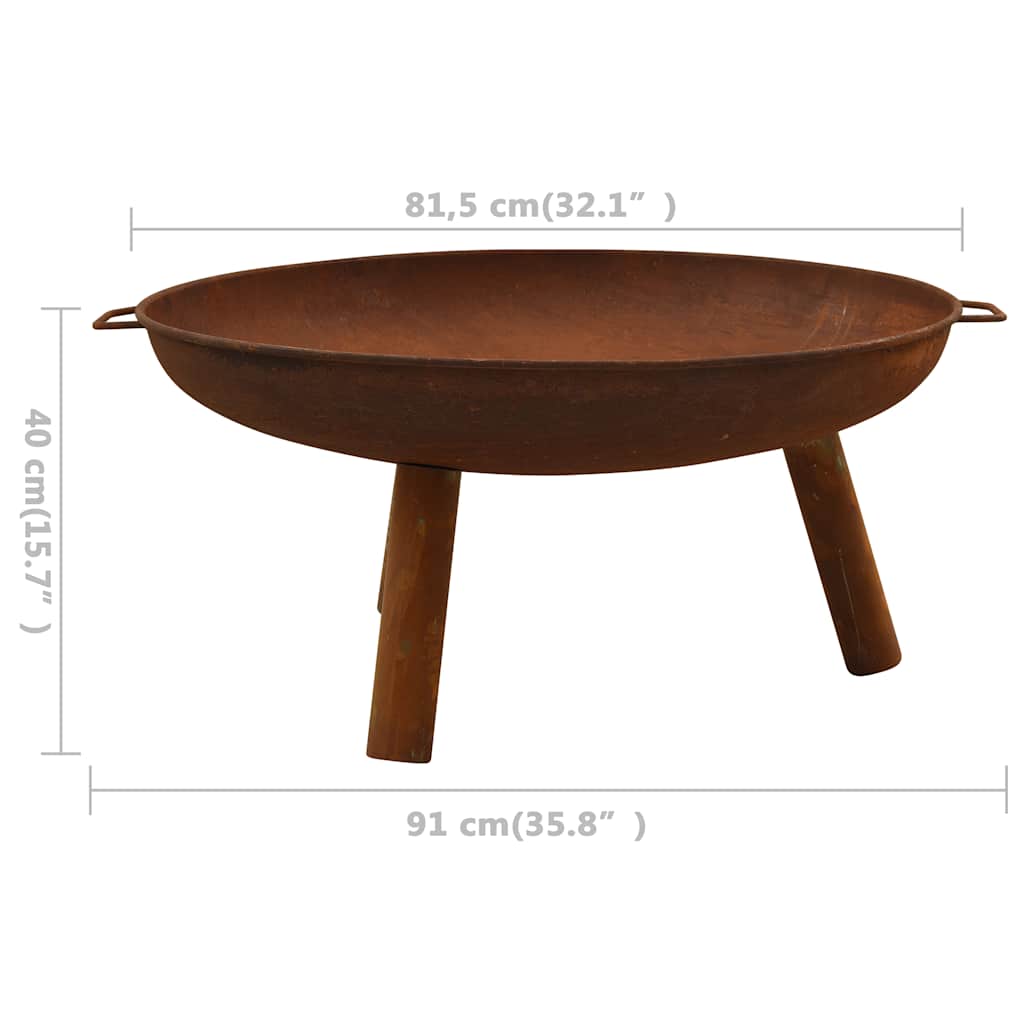 Bålfat 91x81,5x40 cm stål