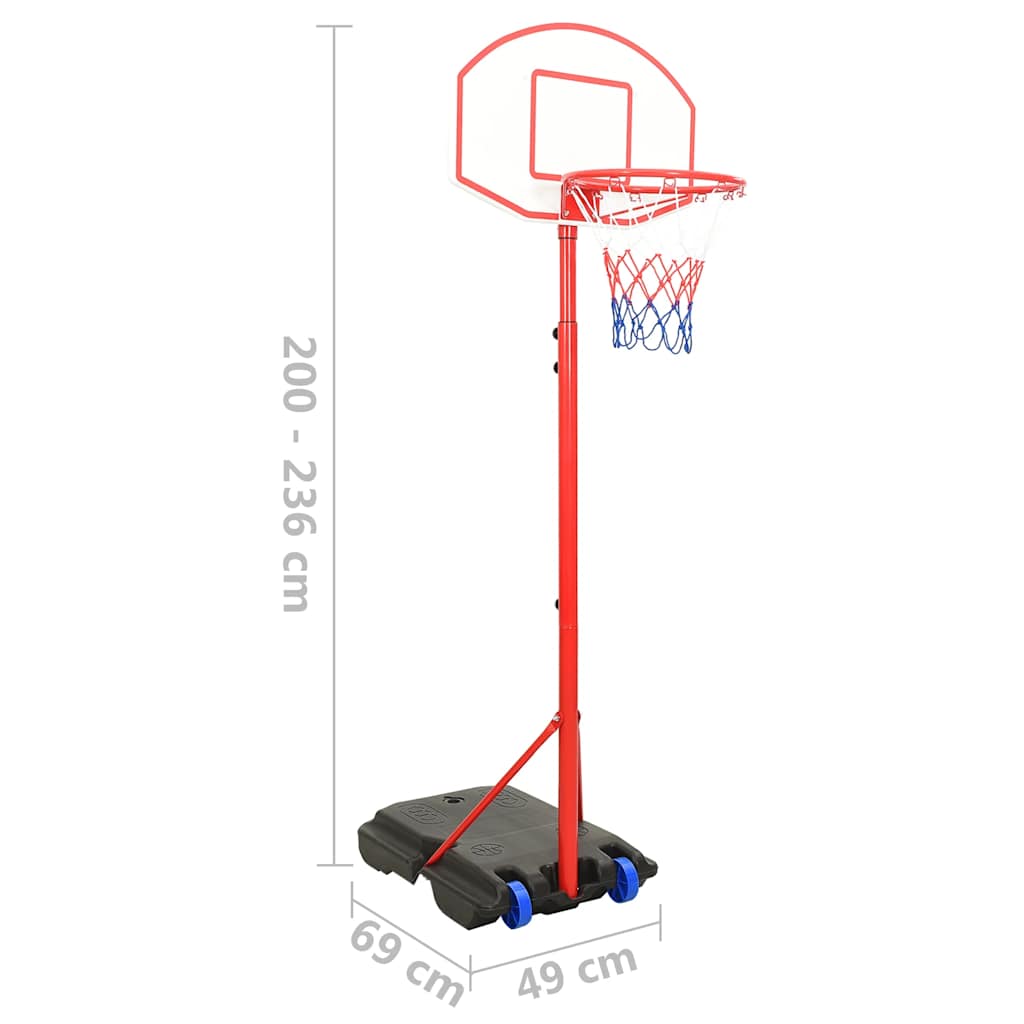 Bærbart basketballkurvsett justerbart 200-236 cm