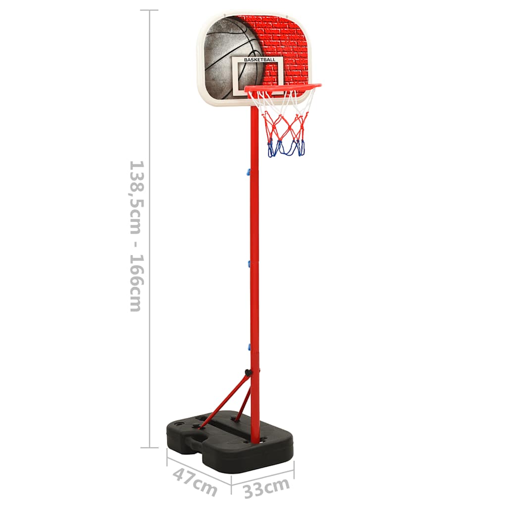 Bærbart basketballkurvsett justerbart 138,5-166 cm