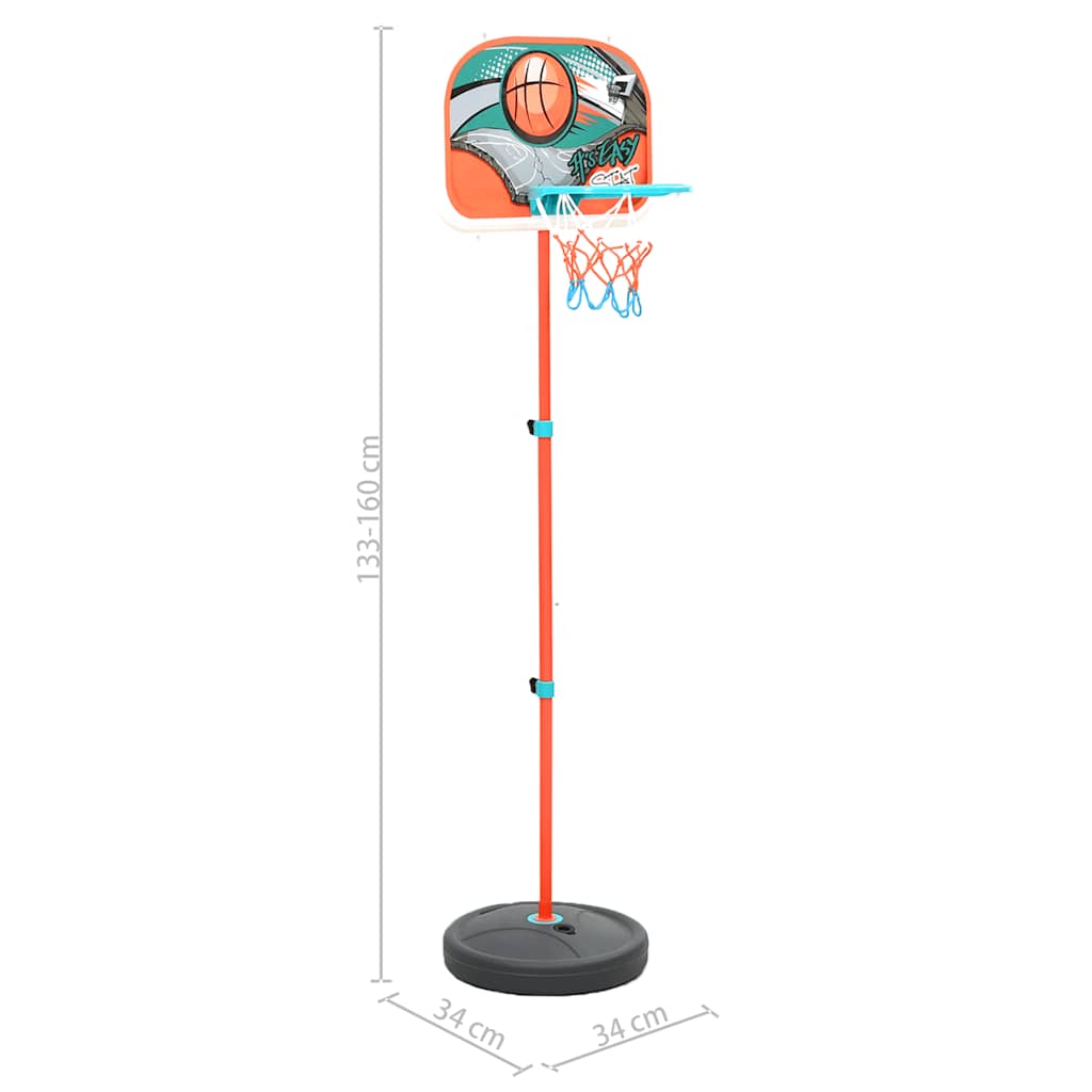 Bærbart basketballsett justerbart 133-160 cm
